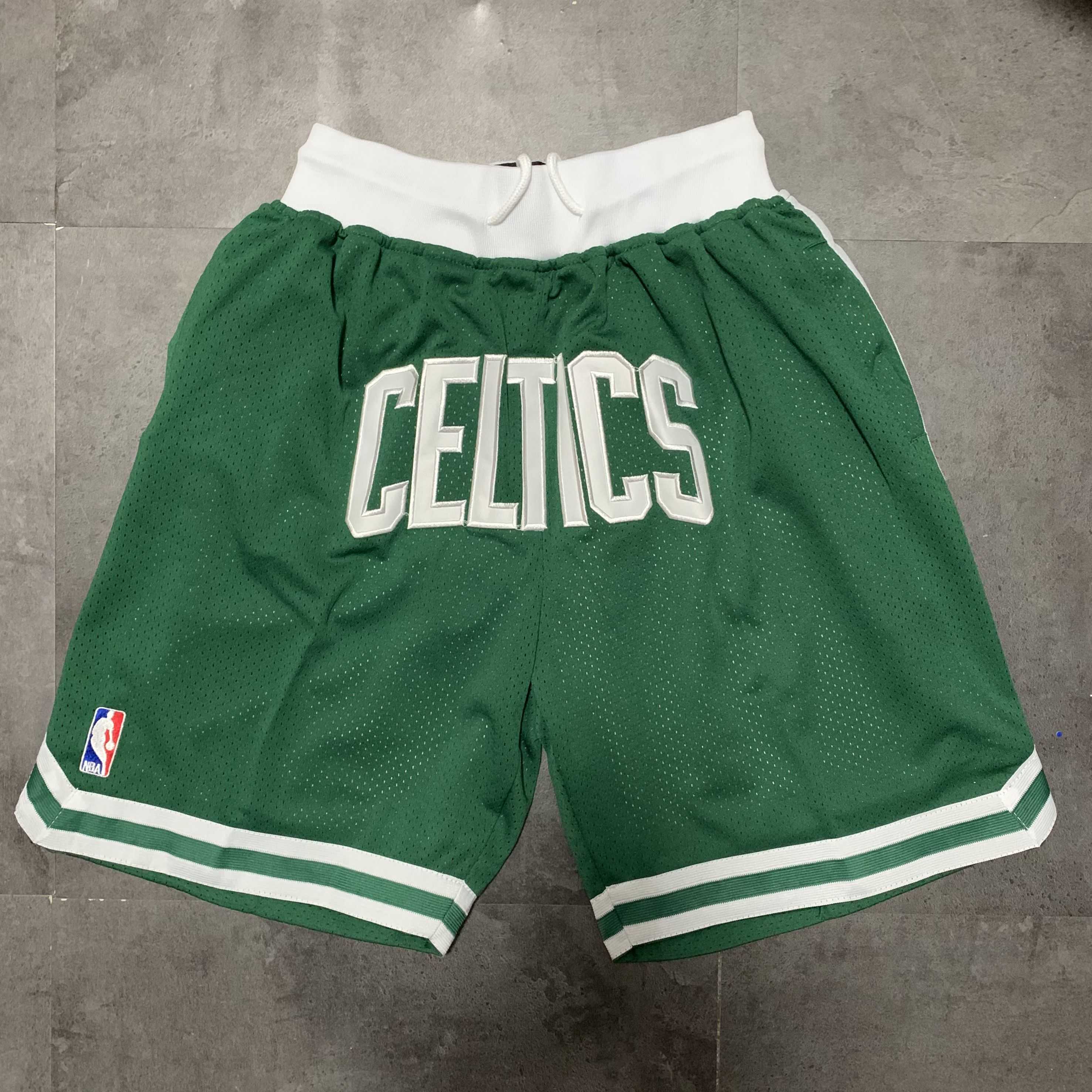 Men NBA 2021 Boston Celtics Green Shorts 1